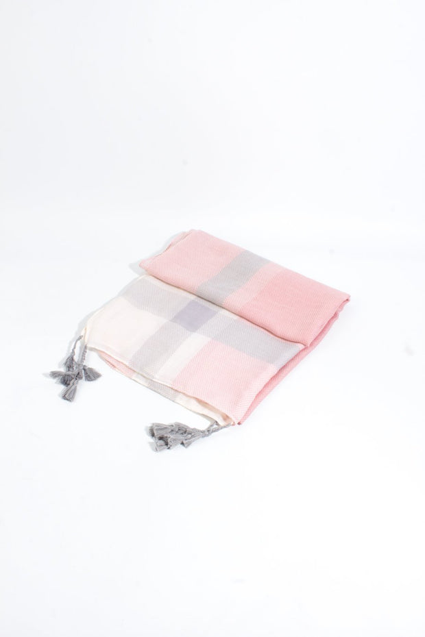 Pink and Cream Large Check Print - Belmore Boutique