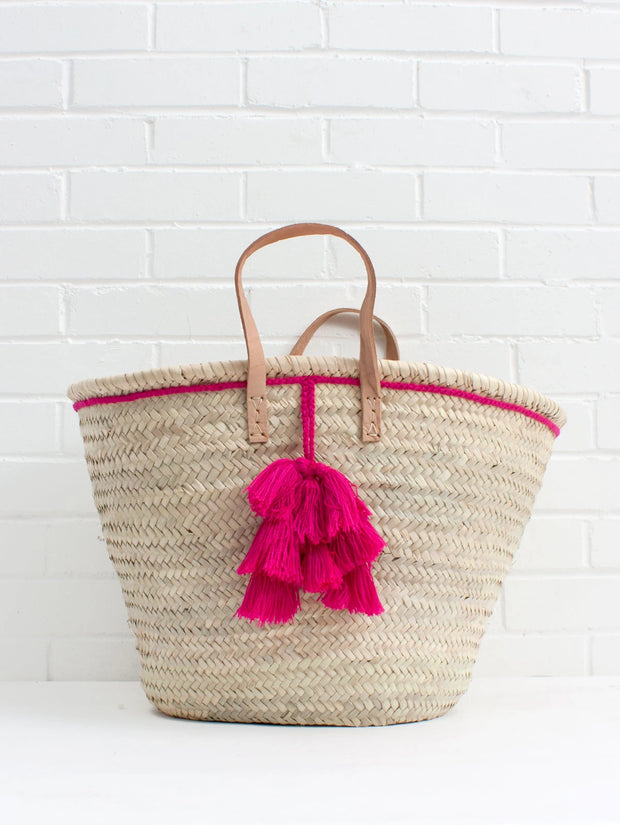 Medium Beach Bags with Tassel (Assorted Colours) - Belmore Boutique