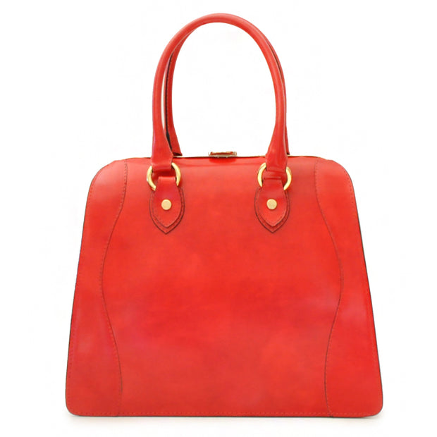 Pratesi Saturnia red leather shoulder bag. 