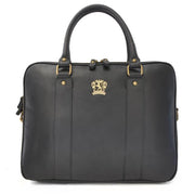Pratesi black Magliano bruce leather briefcase. 