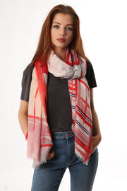 Cross Hatch Printed Scarf - Belmore Boutique