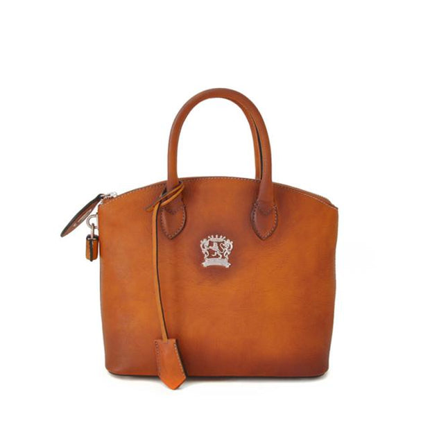 Pratesi Versilia brown leather hand bag. 