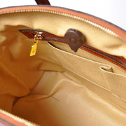 Inside of Pratesi Versilia brown leather hand bag. 