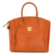 Pratesi Versilia brown leather hand bag. 