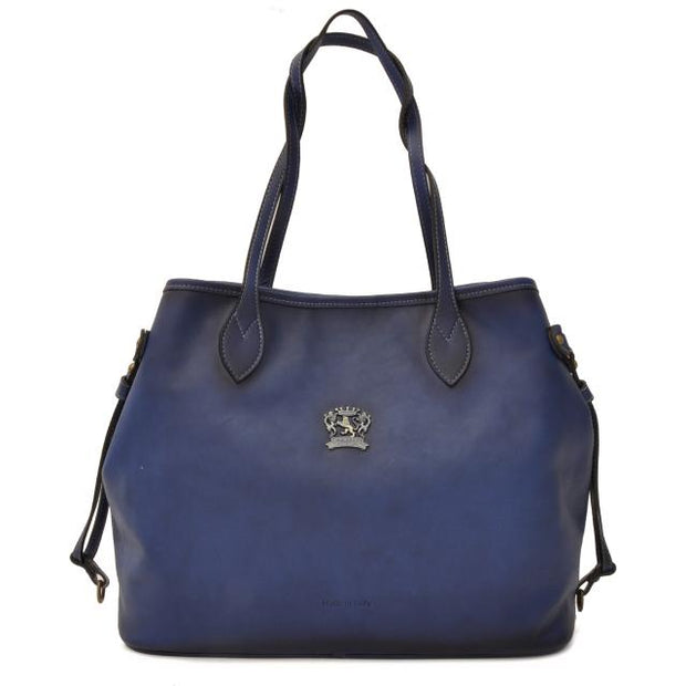 Pratesi Vetulonia blue leather handbag. 