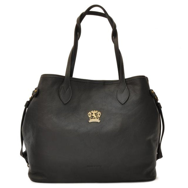 Pratesi Vetulonia black leather handbag. 