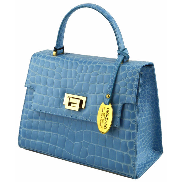 Giordano light blue Cinzia leather handbag. 