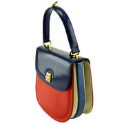 Side view of Giordano Blue / Red Ashley Handbag. 