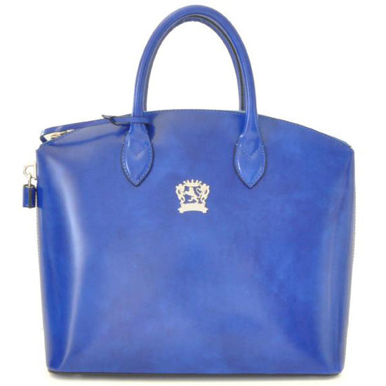 Pratesi Versilia electric blue leather hand bag. 