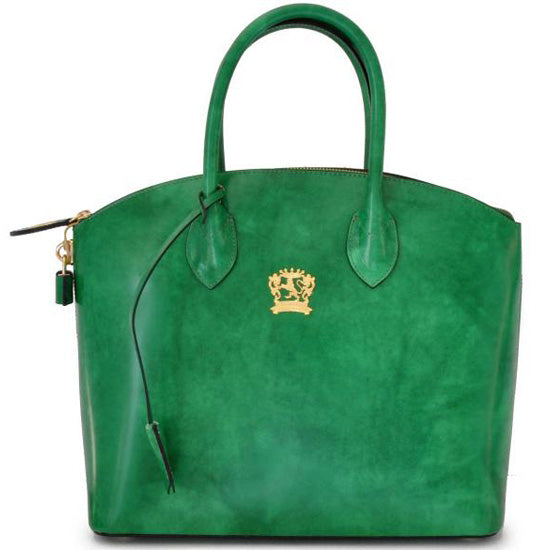 Pratesi Versilia green leather hand bag. 