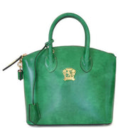 Pratesi Versilia Small emerald leather hand bag. 