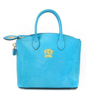 Pratesi Versilia Small sku blue leather hand bag. 