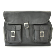 Pratesi black Maremma leather shoulder bag. 