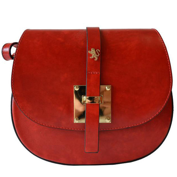 Pratesi Pelago red calf leather shoulder bag. 